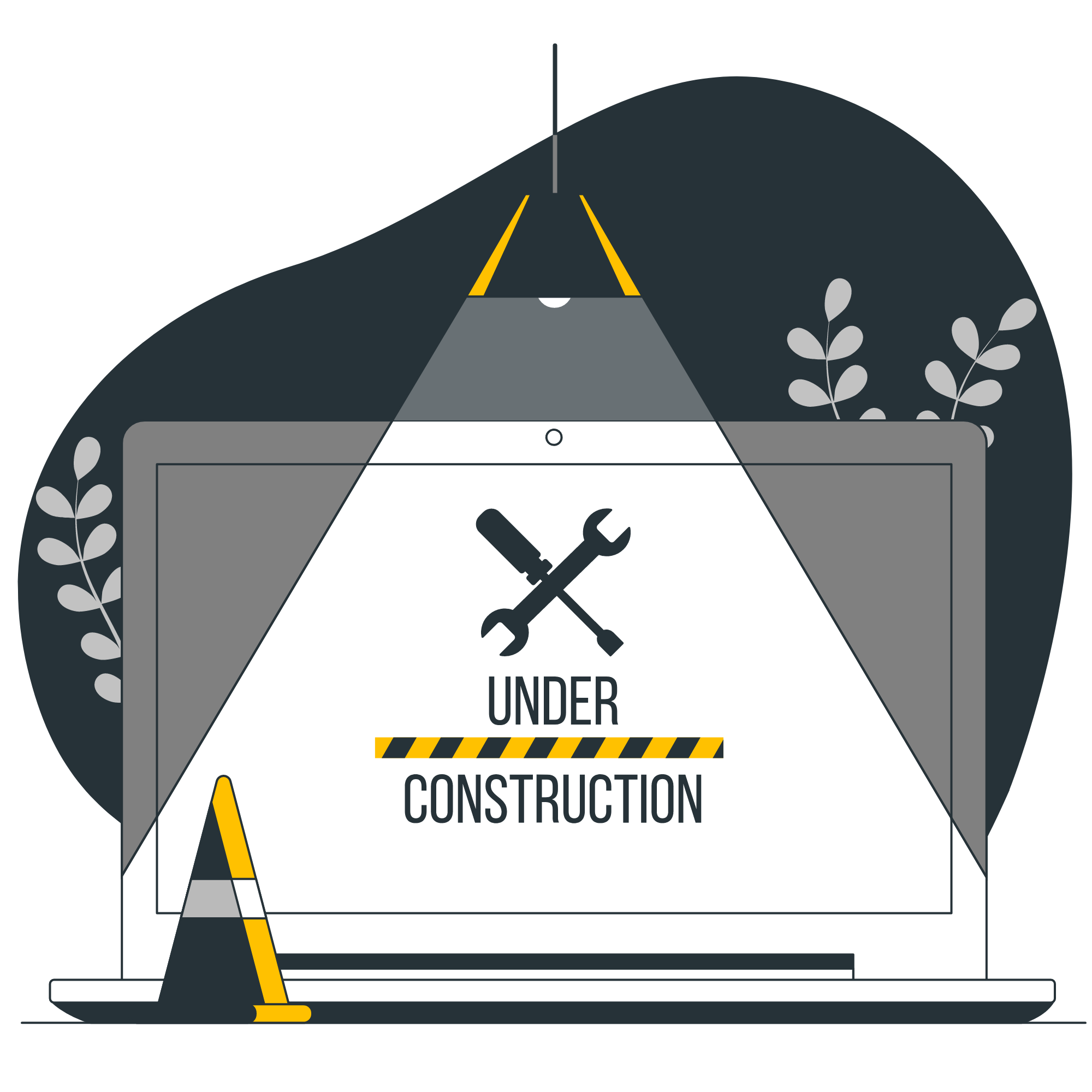 Laptop auf dem in Großbuchstaben steht: Under Construction
